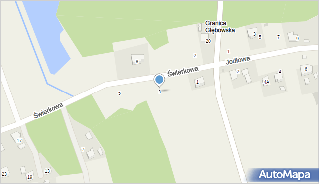 Głębowice, Świerkowa, 3, mapa Głębowice