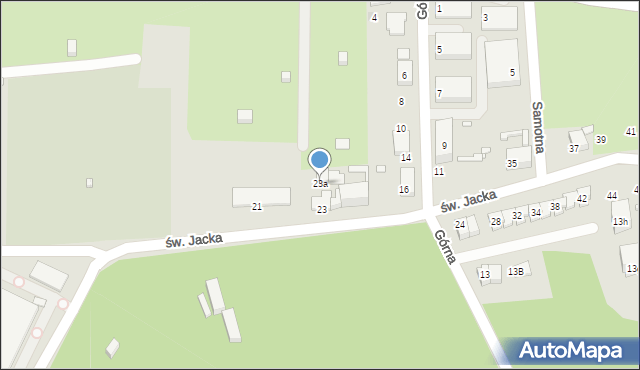 Gliwice, św. Jacka, 23a, mapa Gliwic