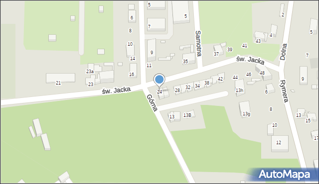 Gliwice, św. Jacka, 24, mapa Gliwic