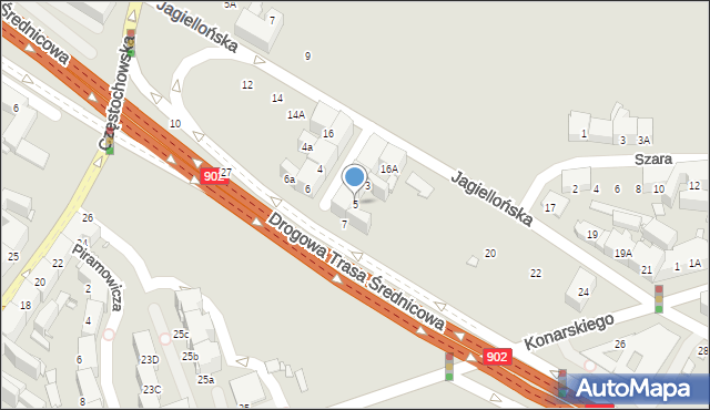 Gliwice, św. Katarzyny, 5, mapa Gliwic