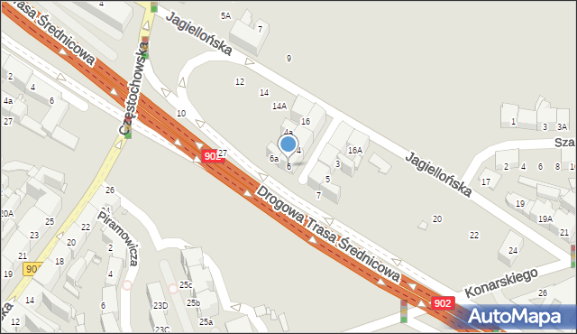 Gliwice, św. Katarzyny, 6, mapa Gliwic