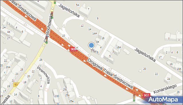 Gliwice, św. Katarzyny, 8a, mapa Gliwic