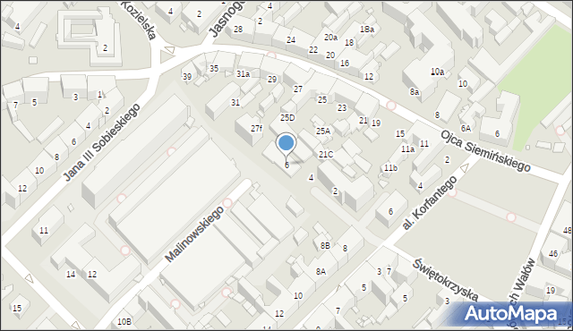 Gliwice, Świętokrzyska, 6, mapa Gliwic