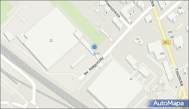 Gliwice, św. Małgorzaty, 20, mapa Gliwic