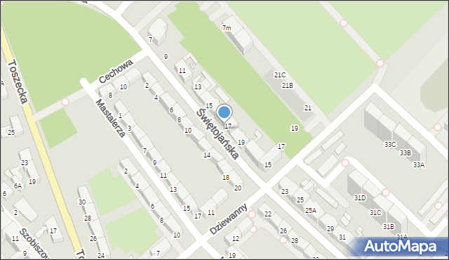 Gliwice, Świętojańska, 17a, mapa Gliwic