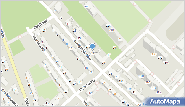 Gliwice, Świętojańska, 19, mapa Gliwic