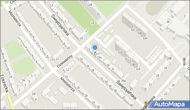 Gliwice, Świętojańska, 25A, mapa Gliwic