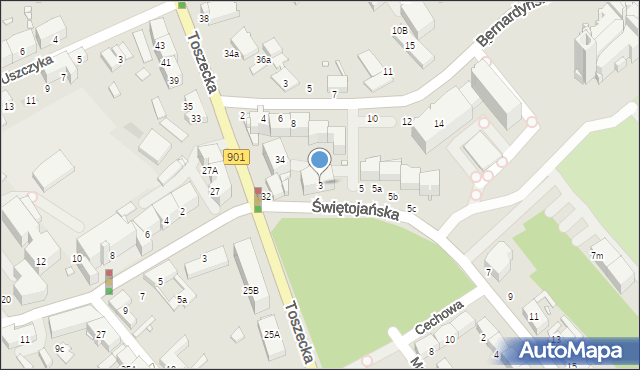 Gliwice, Świętojańska, 3, mapa Gliwic