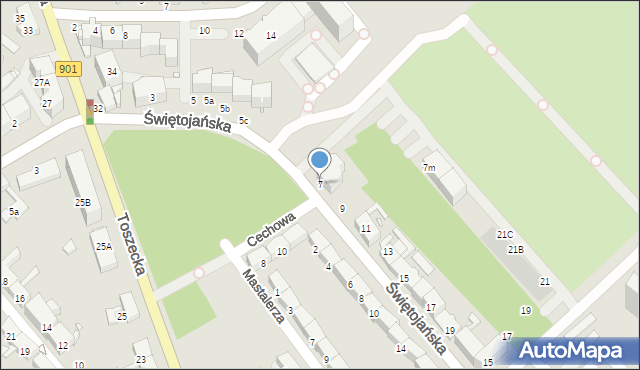 Gliwice, Świętojańska, 7, mapa Gliwic