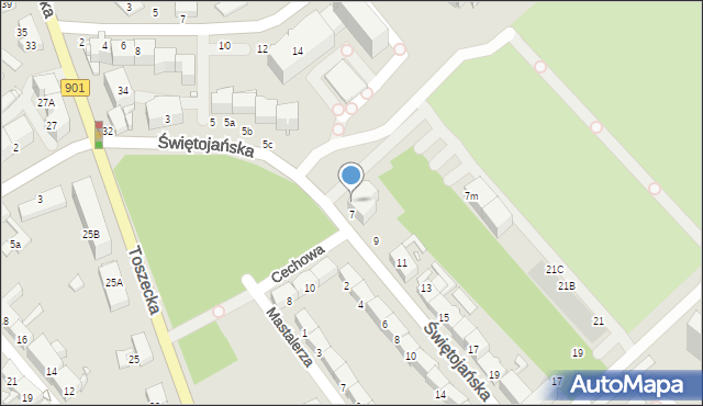 Gliwice, Świętojańska, 78, mapa Gliwic