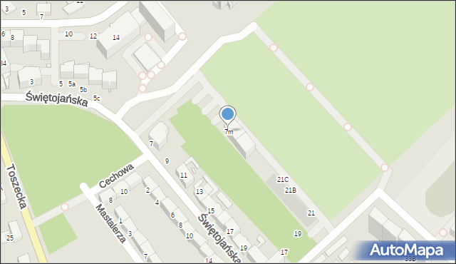 Gliwice, Świętojańska, 7m, mapa Gliwic