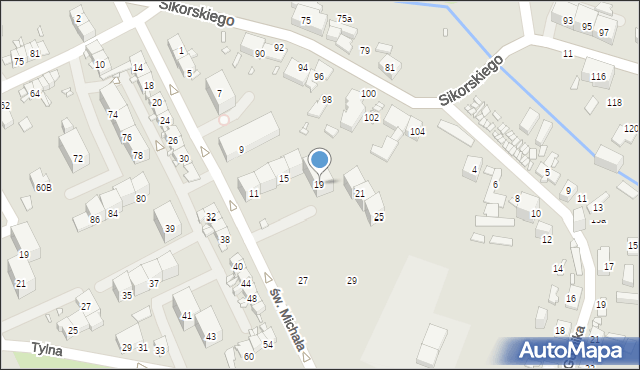 Gliwice, św. Michała, 19, mapa Gliwic