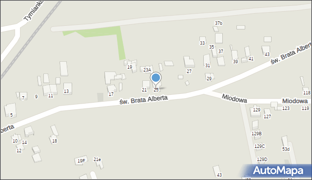 Gliwice, św. Brata Alberta, 25, mapa Gliwic