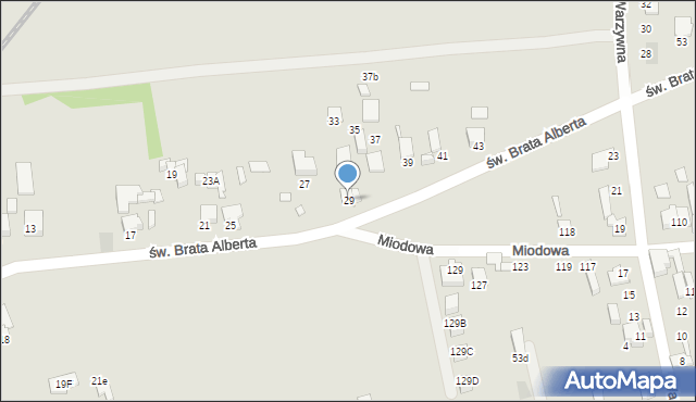 Gliwice, św. Brata Alberta, 29, mapa Gliwic