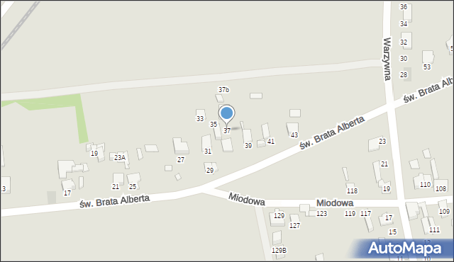 Gliwice, św. Brata Alberta, 37, mapa Gliwic
