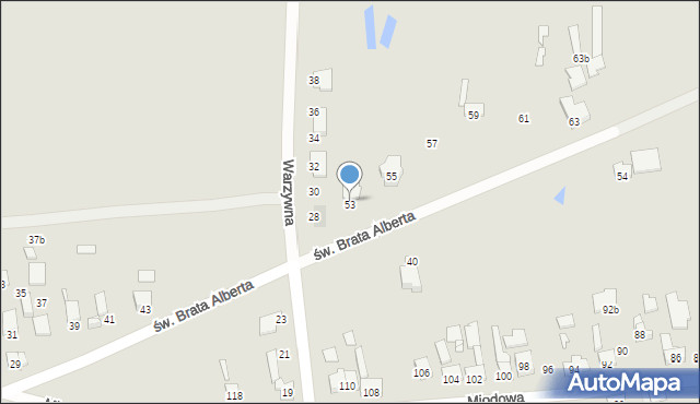 Gliwice, św. Brata Alberta, 53, mapa Gliwic