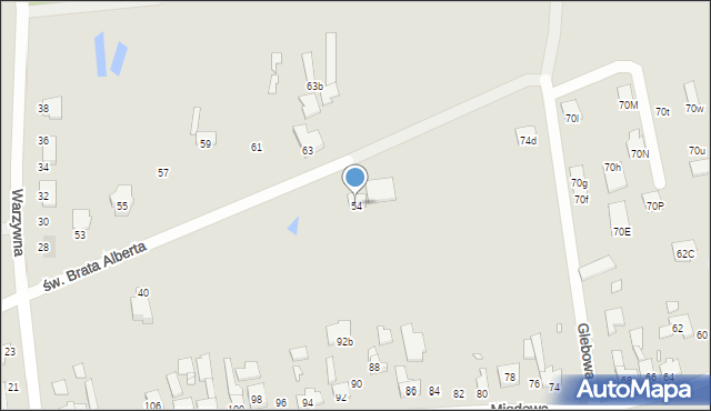 Gliwice, św. Brata Alberta, 54, mapa Gliwic