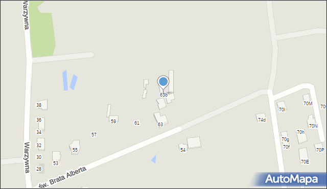 Gliwice, św. Brata Alberta, 63b, mapa Gliwic