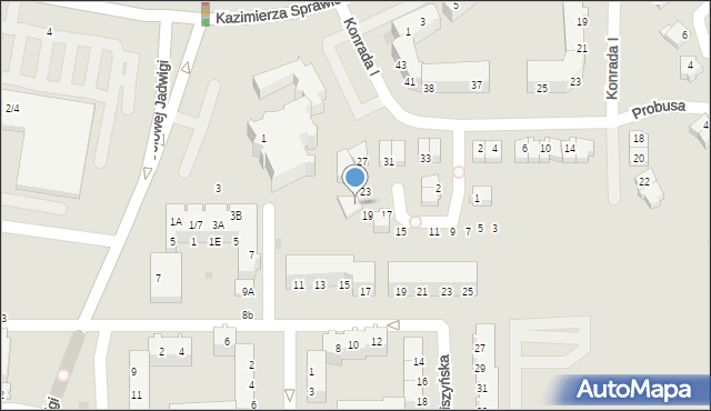 Głogów, św. Jadwigi Śląskiej, 21, mapa Głogów