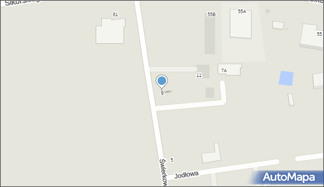 Głogów, Świerkowa, 9, mapa Głogów