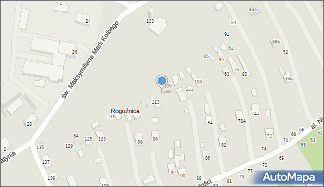 Głogów Małopolski, św. Maksymiliana Marii Kolbego, 111, mapa Głogów Małopolski