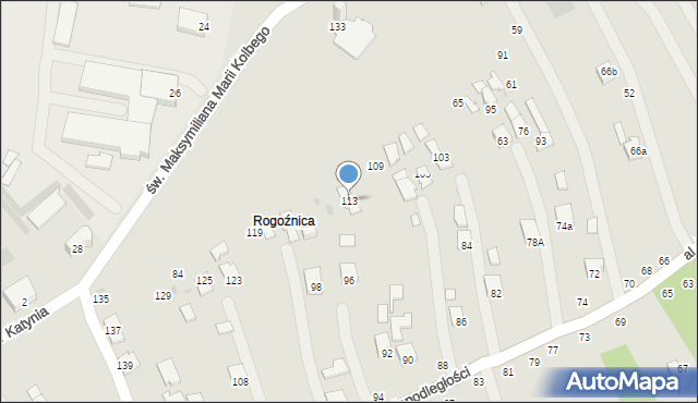 Głogów Małopolski, św. Maksymiliana Marii Kolbego, 113, mapa Głogów Małopolski