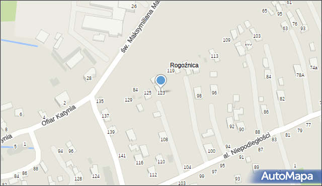 Głogów Małopolski, św. Maksymiliana Marii Kolbego, 123, mapa Głogów Małopolski
