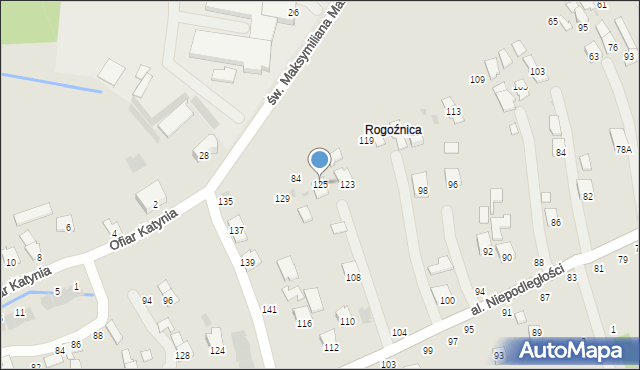 Głogów Małopolski, św. Maksymiliana Marii Kolbego, 125, mapa Głogów Małopolski