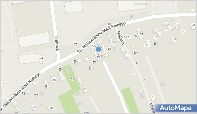 Głogów Małopolski, św. Maksymiliana Marii Kolbego, 53, mapa Głogów Małopolski