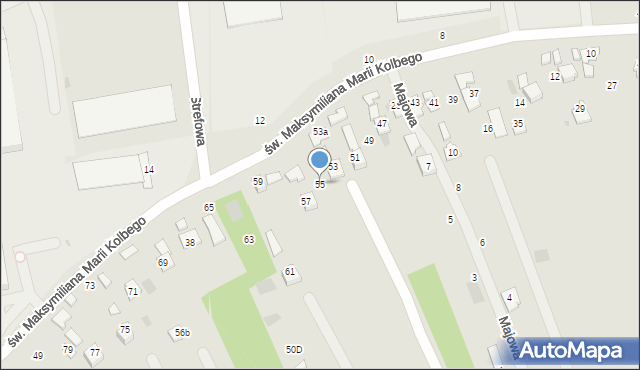 Głogów Małopolski, św. Maksymiliana Marii Kolbego, 55, mapa Głogów Małopolski