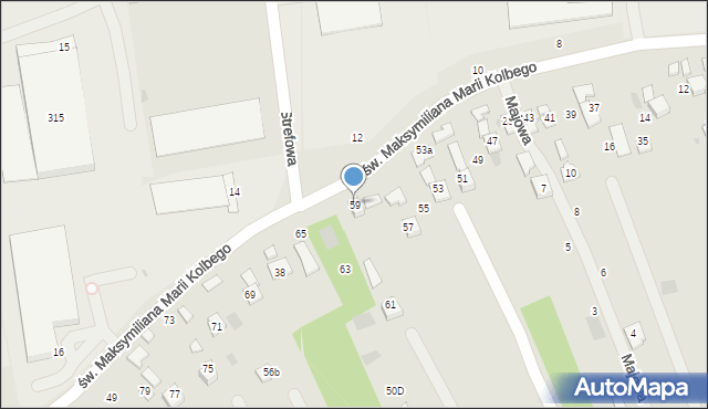 Głogów Małopolski, św. Maksymiliana Marii Kolbego, 59, mapa Głogów Małopolski