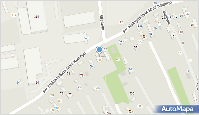 Głogów Małopolski, św. Maksymiliana Marii Kolbego, 67, mapa Głogów Małopolski