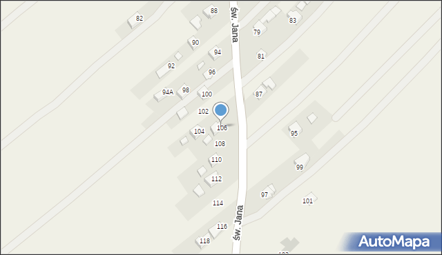 Głowienka, św. Jana, 106, mapa Głowienka