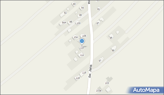 Głowienka, św. Jana, 110, mapa Głowienka