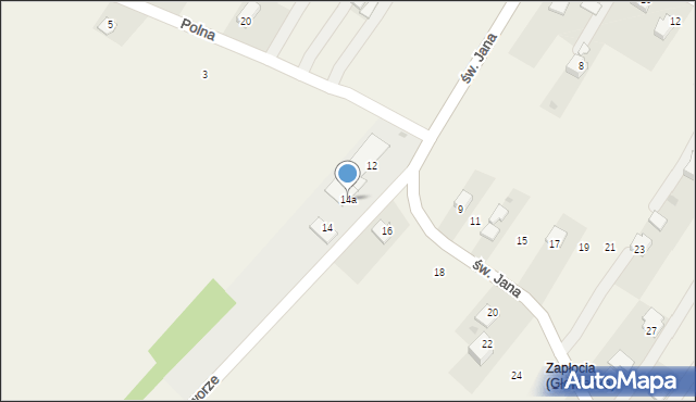 Głowienka, św. Jana, 14a, mapa Głowienka