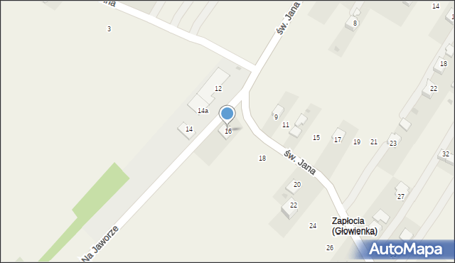Głowienka, św. Jana, 16, mapa Głowienka