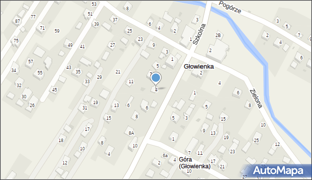 Głowienka, św. Jana, 4, mapa Głowienka