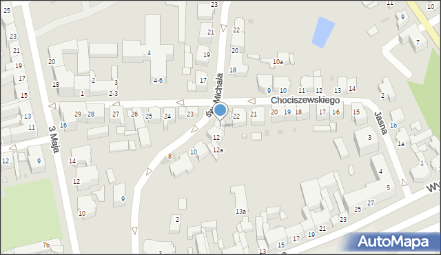 Gniezno, św. Michała, 14, mapa Gniezna