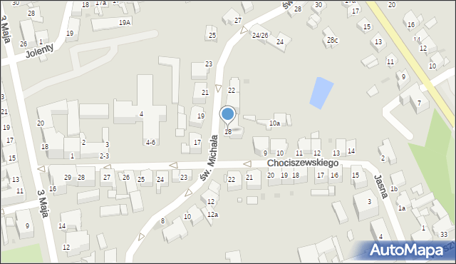 Gniezno, św. Michała, 18, mapa Gniezna