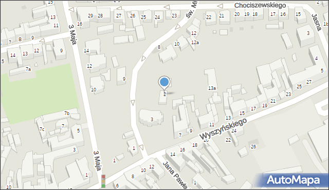 Gniezno, św. Michała, 5, mapa Gniezna