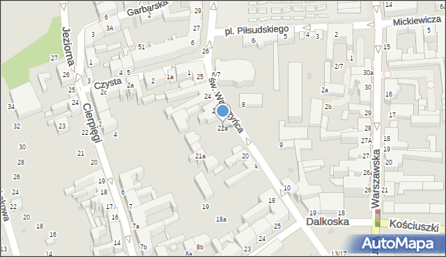 Gniezno, św. Wawrzyńca, 22a, mapa Gniezna