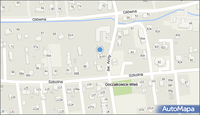 Goczałkowice-Zdrój, św. Anny, 3, mapa Goczałkowice-Zdrój