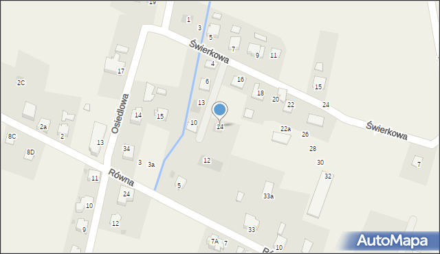 Goleszów, Świerkowa, 14, mapa Goleszów