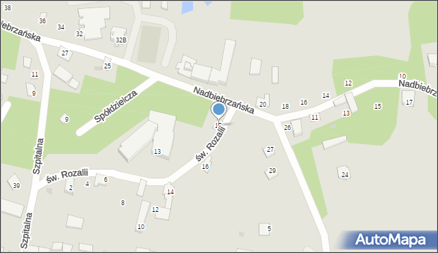 Goniądz, św. Rozalii, 15, mapa Goniądz