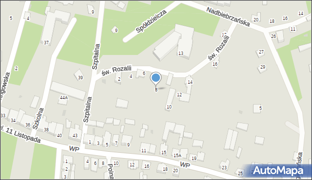 Goniądz, św. Rozalii, 8, mapa Goniądz