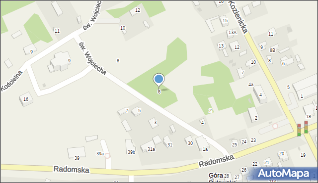 Góra Puławska, św. Wojciecha, 6, mapa Góra Puławska