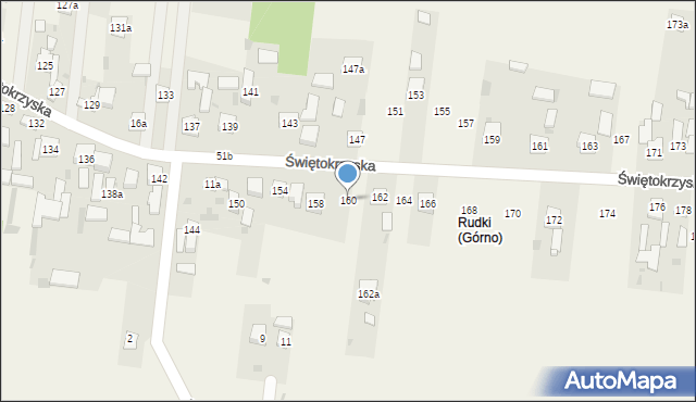 Górno, Świętokrzyska, 160, mapa Górno