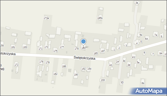 Górno, Świętokrzyska, 181, mapa Górno