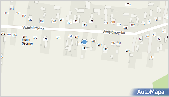 Górno, Świętokrzyska, 182, mapa Górno