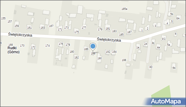 Górno, Świętokrzyska, 188, mapa Górno